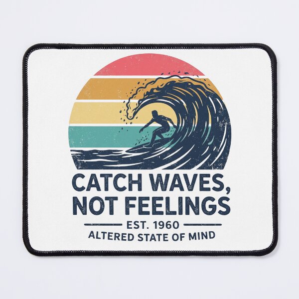 Item preview, Catch Waves Not Feelings Retro Surf Tee designed and sold by Epic Wear Store.