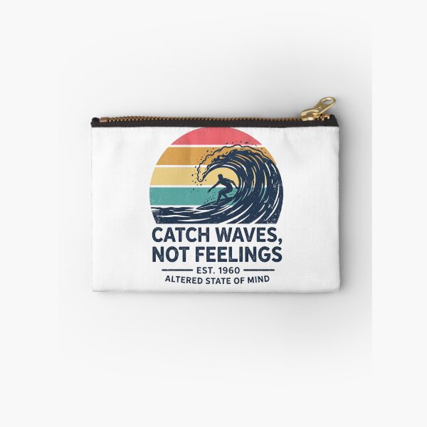 Item preview, Catch Waves Not Feelings Retro Surf Tee designed and sold by Epic Wear Store.