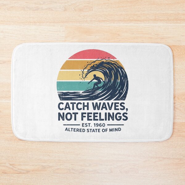 Item preview, Catch Waves Not Feelings Retro Surf Tee designed and sold by Epic Wear Store.
