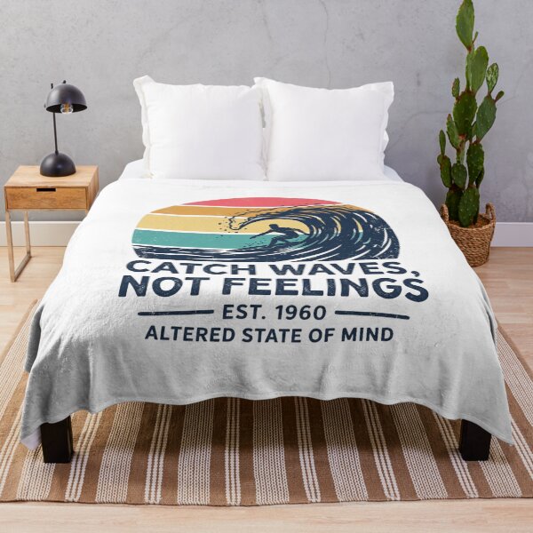 Item preview, Catch Waves Not Feelings Retro Surf Tee designed and sold by Epic Wear Store.