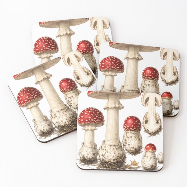 Item preview, AMANITA MUSCARIA | Vintage Mycology Field Guide Art Print designed and sold by LainCellJapan.