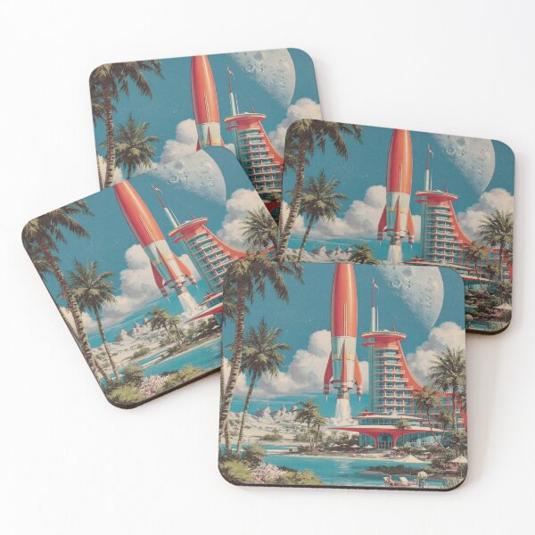 Item preview, Retro Futuristic Space Station Beach designed and sold by Visual Foundry.