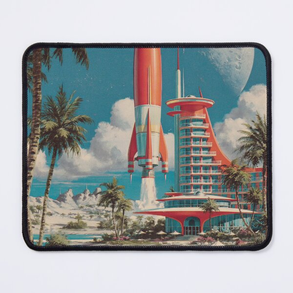 Item preview, Retro Futuristic Space Station Beach designed and sold by Visual Foundry.