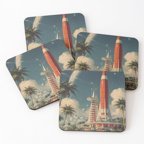 Item preview, Retro Space Station Rocket Launch designed and sold by Visual Foundry.