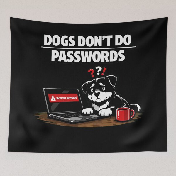 Item preview, Dogs Don’t Do Passwords – Funny Dog Lover Minimalist T‑Shirt designed and sold by Timeless Junction.