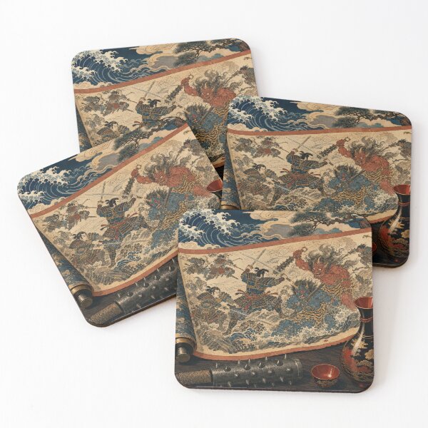 Item preview, Scroll of Oni Legends - Vintage Traditional Japanese Ukiyo-e Woodblock Print Style designed and sold by bapupa.