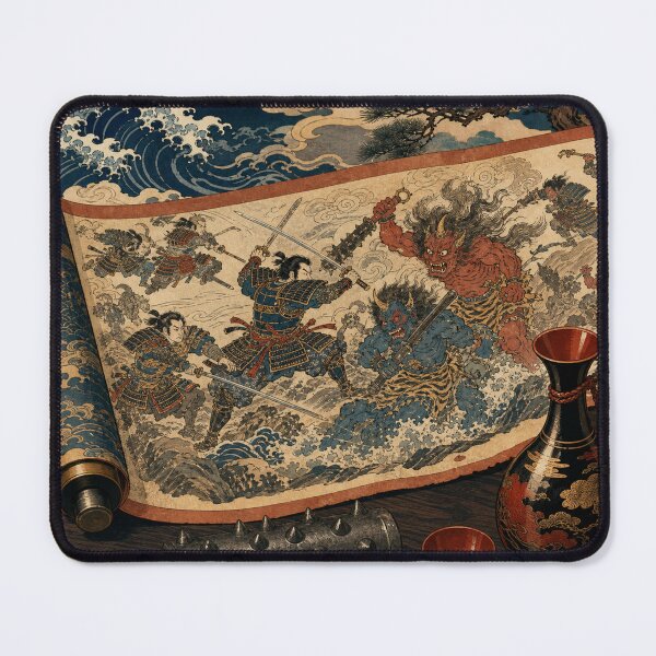 Item preview, Scroll of Oni Legends - Vintage Traditional Japanese Ukiyo-e Woodblock Print Style designed and sold by bapupa.