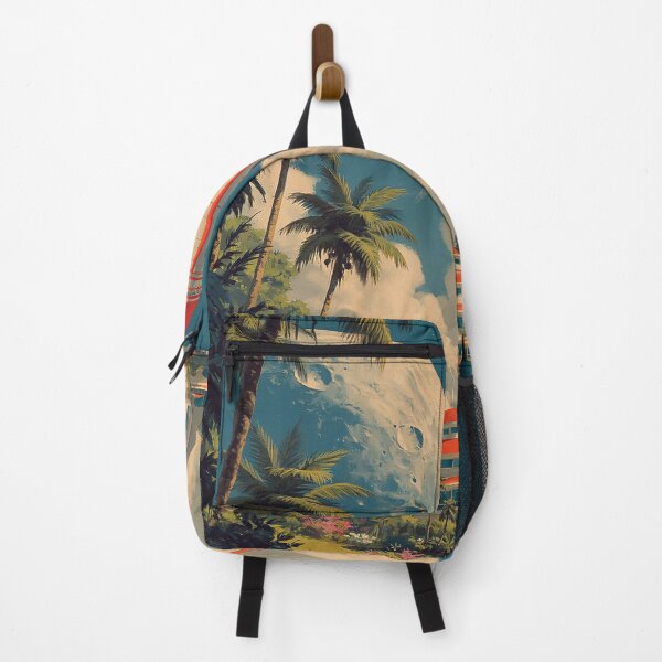 Item preview, Retro Futuristic Rocket Launch Tropical Paradise designed and sold by Visual Foundry.