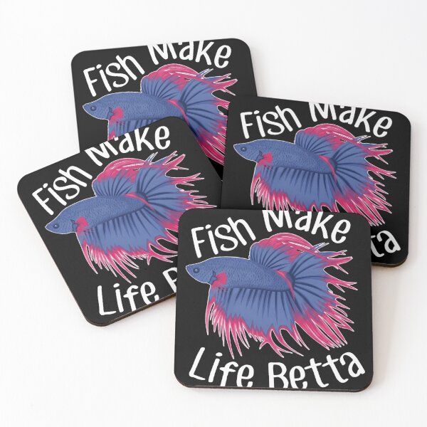Item preview, Vibrant Blue and Pink Betta Fish - Fish Make Life Betta Pun Illustration designed and sold by haitrieuic96.