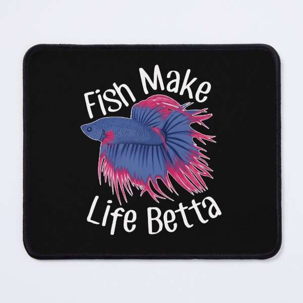 Item preview, Vibrant Blue and Pink Betta Fish - Fish Make Life Betta Pun Illustration designed and sold by haitrieuic96.