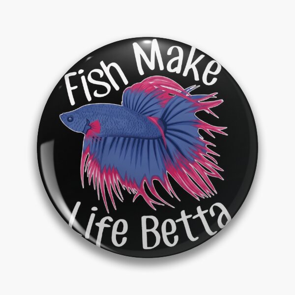 Item preview, Vibrant Blue and Pink Betta Fish - Fish Make Life Betta Pun Illustration designed and sold by haitrieuic96.