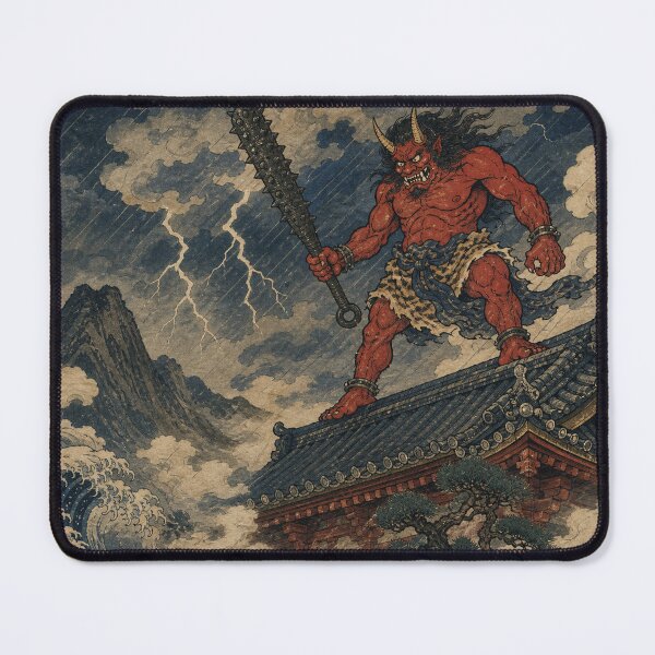 Item preview, Thunderous Oni Guardian - Vintage Traditional Japanese Ukiyo-e Woodblock Print Style designed and sold by bapupa.