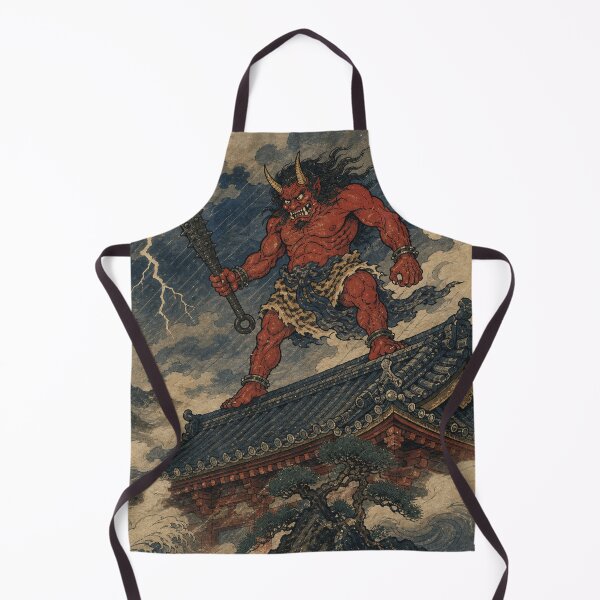 Item preview, Thunderous Oni Guardian - Vintage Traditional Japanese Ukiyo-e Woodblock Print Style designed and sold by bapupa.