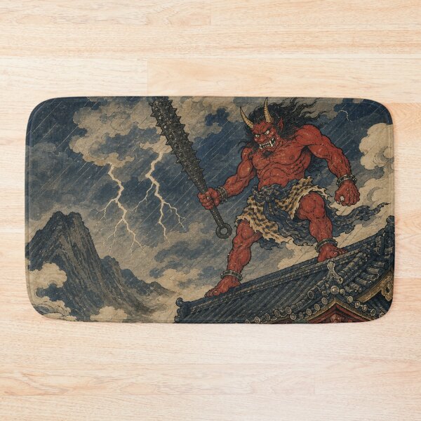 Item preview, Thunderous Oni Guardian - Vintage Traditional Japanese Ukiyo-e Woodblock Print Style designed and sold by bapupa.