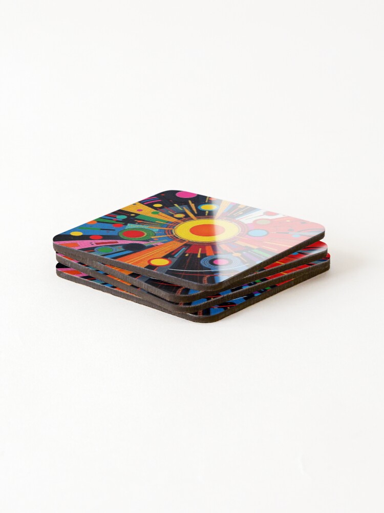 Thumbnail 4 of 5, Coasters (Set of 4), Abstract Multicolor Geometric designed and sold by RAISC.