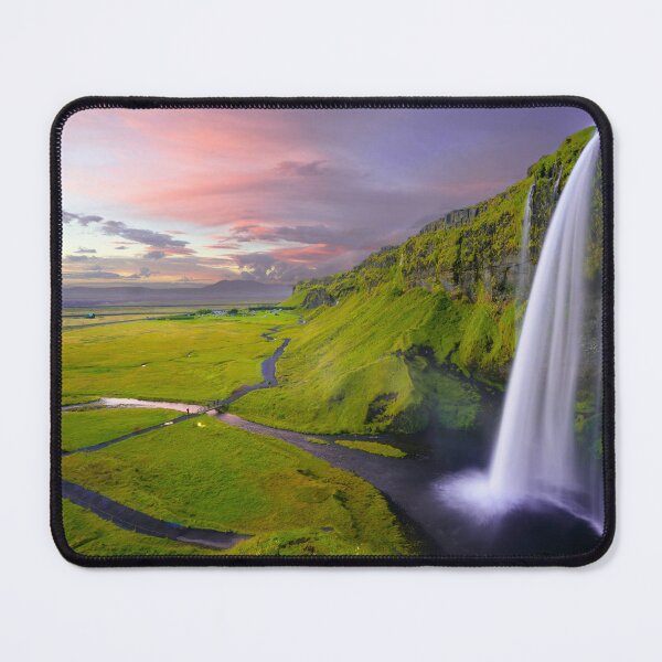 Item preview, Majestic Waterfall At Sunset Landscape designed and sold by JoginderDixit.