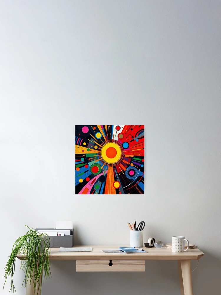 Thumbnail 2 of 3, Poster, Abstract Multicolor Geometric designed and sold by RAISC.