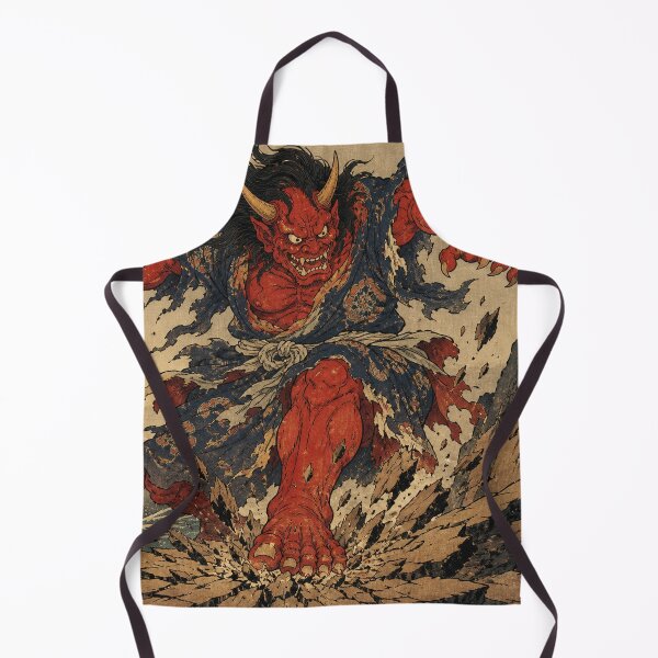 Item preview, Oni Crimson Fury - Vintage Traditional Japanese Ukiyo-e Woodblock Print Style designed and sold by bapupa.