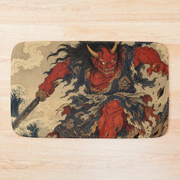 Item preview, Oni Crimson Fury - Vintage Traditional Japanese Ukiyo-e Woodblock Print Style designed and sold by bapupa.