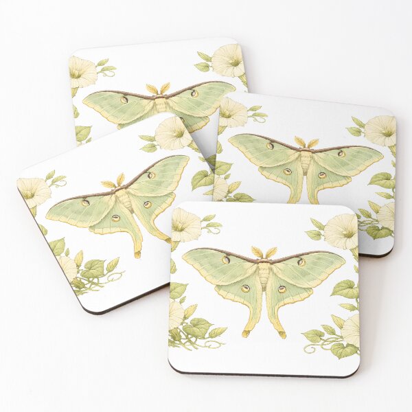 Item preview, LUNA MOTH | Vintage Natural History Botanical Moth Art Print designed and sold by LainCellJapan.
