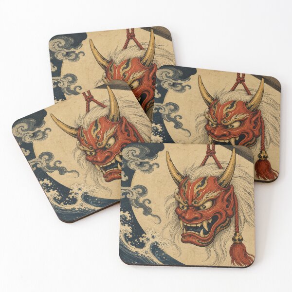Item preview, Oni Mask - Vintage Traditional Japanese Ukiyo-e Woodblock Print Style designed and sold by bapupa.