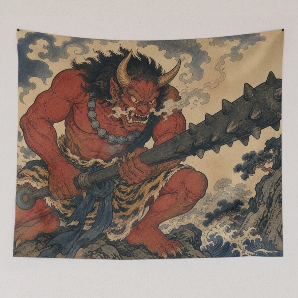 Item preview, Oni Wrath - Vintage Traditional Japanese Ukiyo-e Woodblock Print Style designed and sold by bapupa.