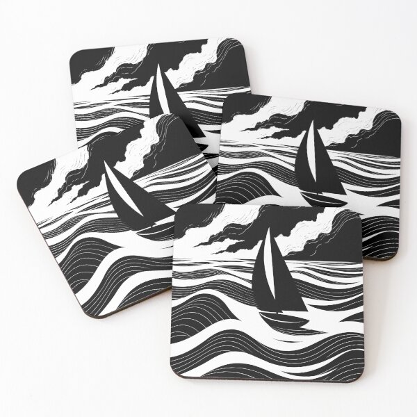 Item preview, Sailboat Storm Abstract Line Art designed and sold by Visual Foundry.