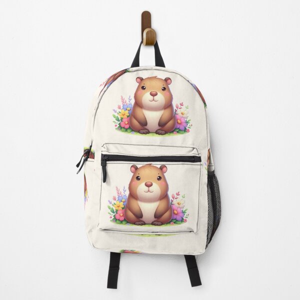Item preview, Cute capybara with flowers designed and sold by SweetLilith.