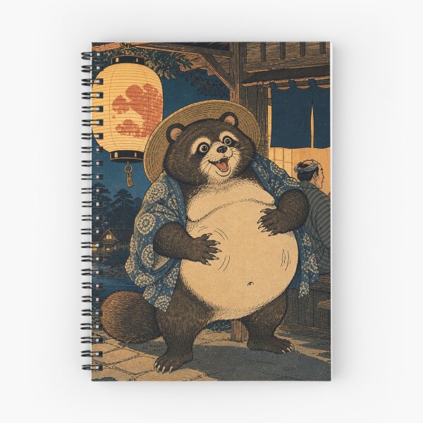 Item preview, Big Belly Tanuki - Vintage Traditional Japanese Ukiyo-e Woodblock Print Style designed and sold by bapupa.