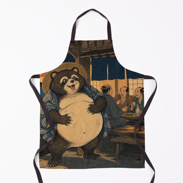 Item preview, Big Belly Tanuki - Vintage Traditional Japanese Ukiyo-e Woodblock Print Style designed and sold by bapupa.
