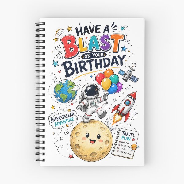 Item preview, Space Adventure Doodle Notebook Design designed and sold by VibePrints101.