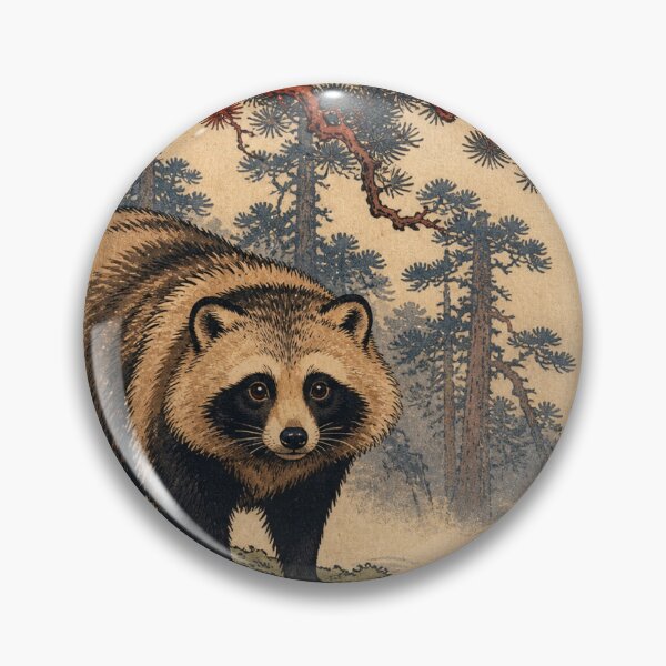 Item preview, Forest Tanuki - Vintage Traditional Japanese Ukiyo-e Woodblock Print Style designed and sold by bapupa.