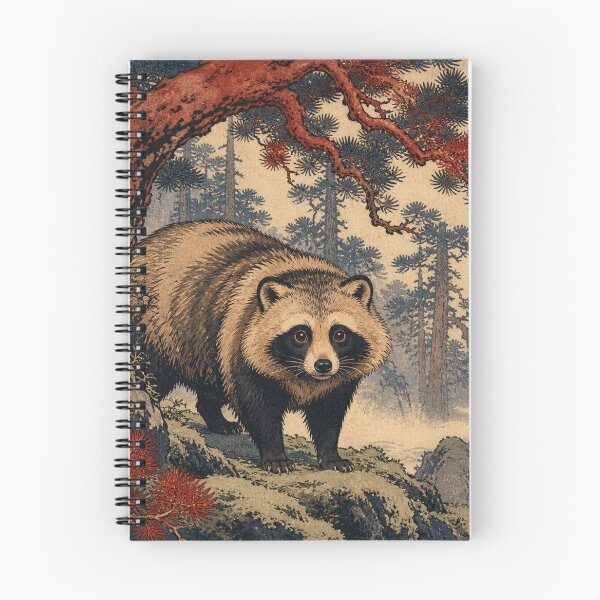 Item preview, Forest Tanuki - Vintage Traditional Japanese Ukiyo-e Woodblock Print Style designed and sold by bapupa.