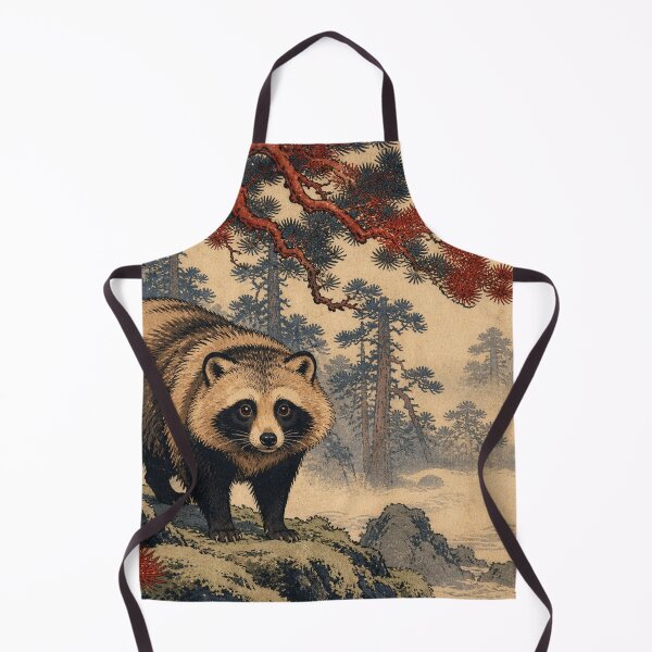 Item preview, Forest Tanuki - Vintage Traditional Japanese Ukiyo-e Woodblock Print Style designed and sold by bapupa.