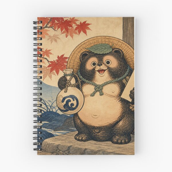 Item preview, Gourd Bearer Tanuki - Vintage Traditional Japanese Ukiyo-e Woodblock Print Style designed and sold by bapupa.