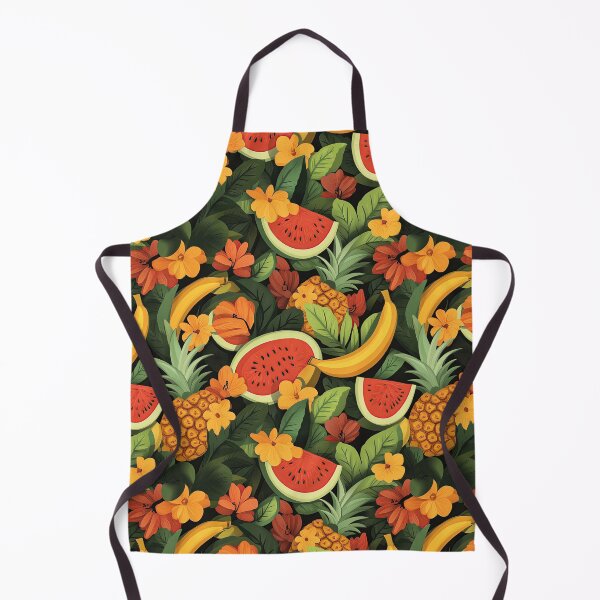 Item preview, Moody Dark Tropical Fruit Watermelon Pineapple Banana Pattern designed and sold by Athena2520.