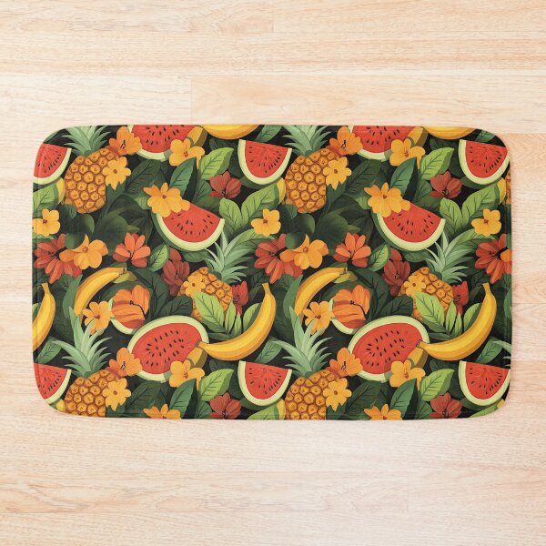 Item preview, Moody Dark Tropical Fruit Watermelon Pineapple Banana Pattern designed and sold by Athena2520.