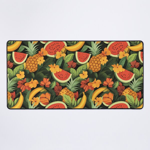 Item preview, Moody Dark Tropical Fruit Watermelon Pineapple Banana Pattern designed and sold by Athena2520.