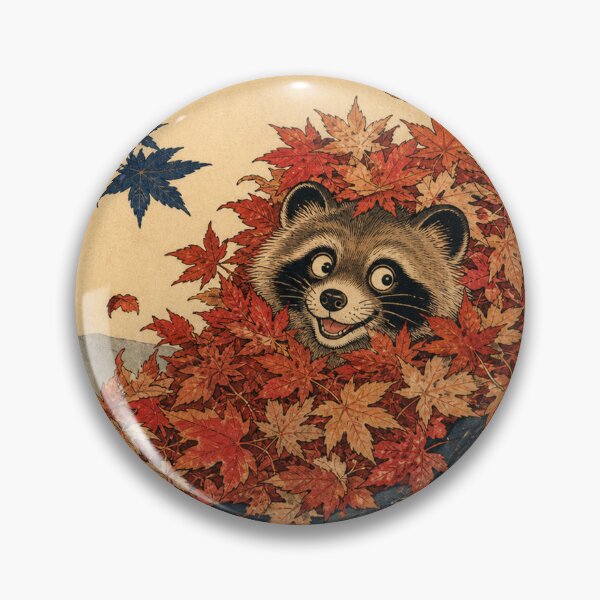 Item preview, Leaf Transformation Tanuki - Vintage Traditional Japanese Ukiyo-e Woodblock Print Style designed and sold by bapupa.
