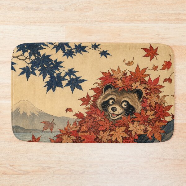 Item preview, Leaf Transformation Tanuki - Vintage Traditional Japanese Ukiyo-e Woodblock Print Style designed and sold by bapupa.