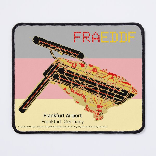 Item preview, Frankfurt Airport FRA/EDDF Map with German Flag designed and sold by Gate 34A Designs.