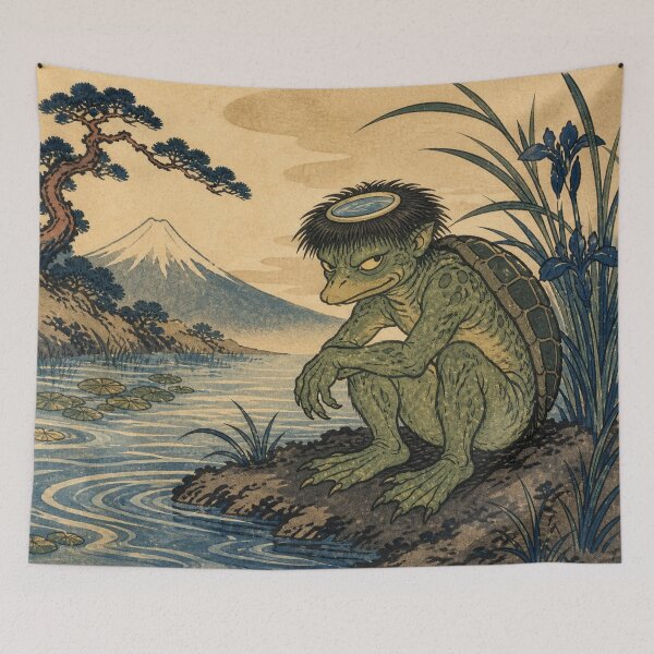 Item preview, River Imp Kappa - Vintage Traditional Japanese Ukiyo-e Woodblock Print Style designed and sold by bapupa.