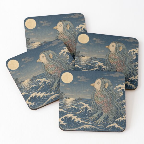 Item preview, Seafolk Yokai - Vintage Traditional Japanese Ukiyo-e Woodblock Print Style designed and sold by bapupa.