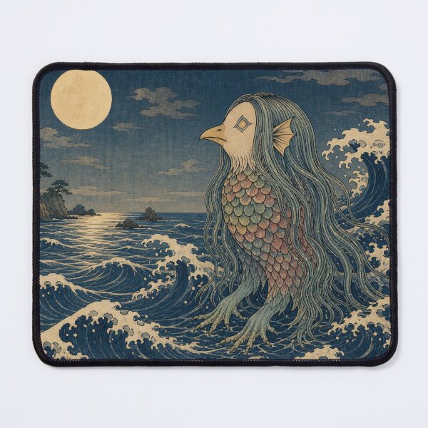 Item preview, Seafolk Yokai - Vintage Traditional Japanese Ukiyo-e Woodblock Print Style designed and sold by bapupa.