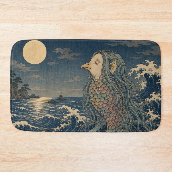 Item preview, Seafolk Yokai - Vintage Traditional Japanese Ukiyo-e Woodblock Print Style designed and sold by bapupa.