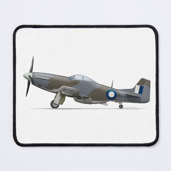 Item preview, NORTH AMERICAN AVIATION P-51 MUSTANG A68-1001 RAA designed and sold by Grubby Fingers Aircraft Illustration.