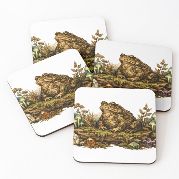 Item preview, GOBLIN TOAD | Vintage Cottagecore Witchcore Toad Mushroom Art Print designed and sold by LainCellJapan.