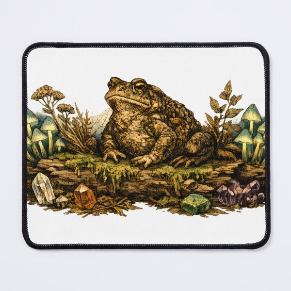Item preview, GOBLIN TOAD | Vintage Cottagecore Witchcore Toad Mushroom Art Print designed and sold by LainCellJapan.