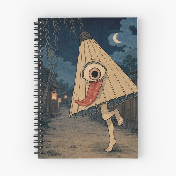 Item preview, Umbrella Yokai - Vintage Traditional Japanese Ukiyo-e Woodblock Print Style designed and sold by bapupa.