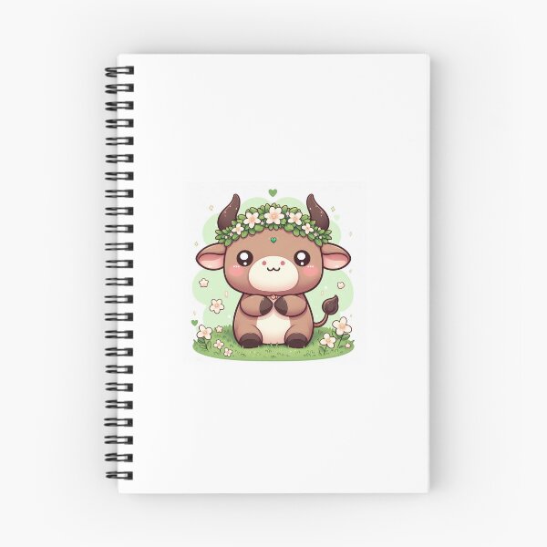 Item preview, Taurus Kawaii Sticker – Cute Bull Zodiac Sign Flower Crown Astrology Sticker designed and sold by PastelPawsArt.